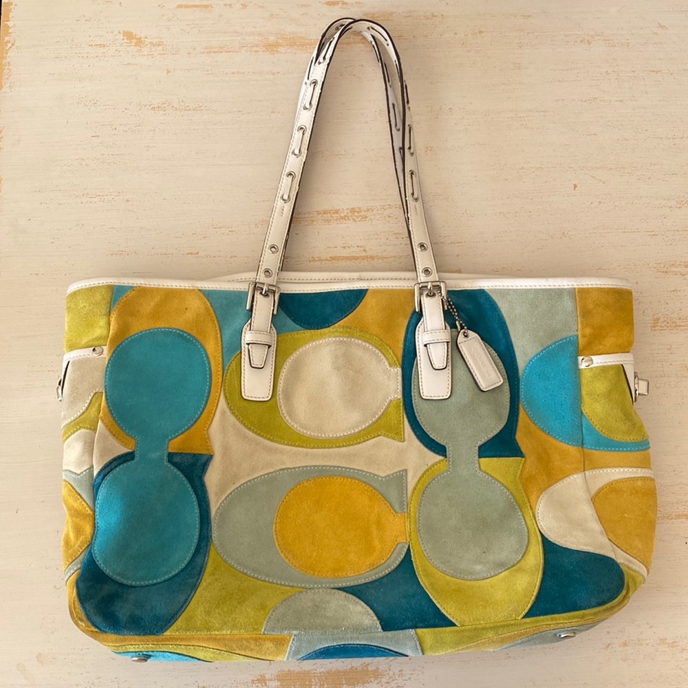 COACH Suede Leather Tote Bag F03682